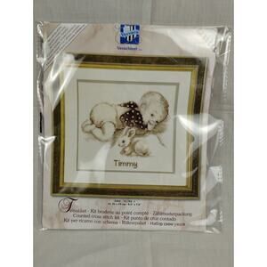 Baby and Bunny Moment - Vervaco Verachtert - Cross Stitch Kit - 8.4" x 7.6"